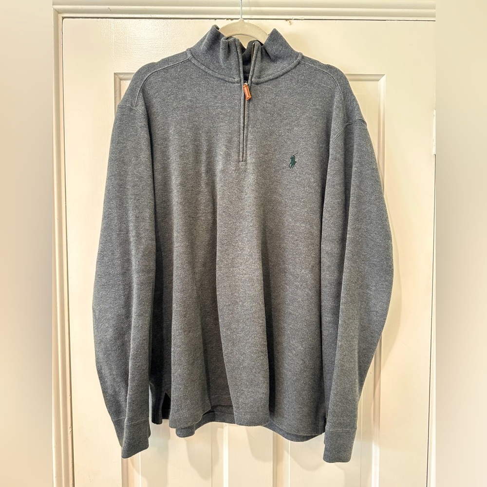 Polo by Ralph Lauren men’s quarter zip pullover grey long sleeve
